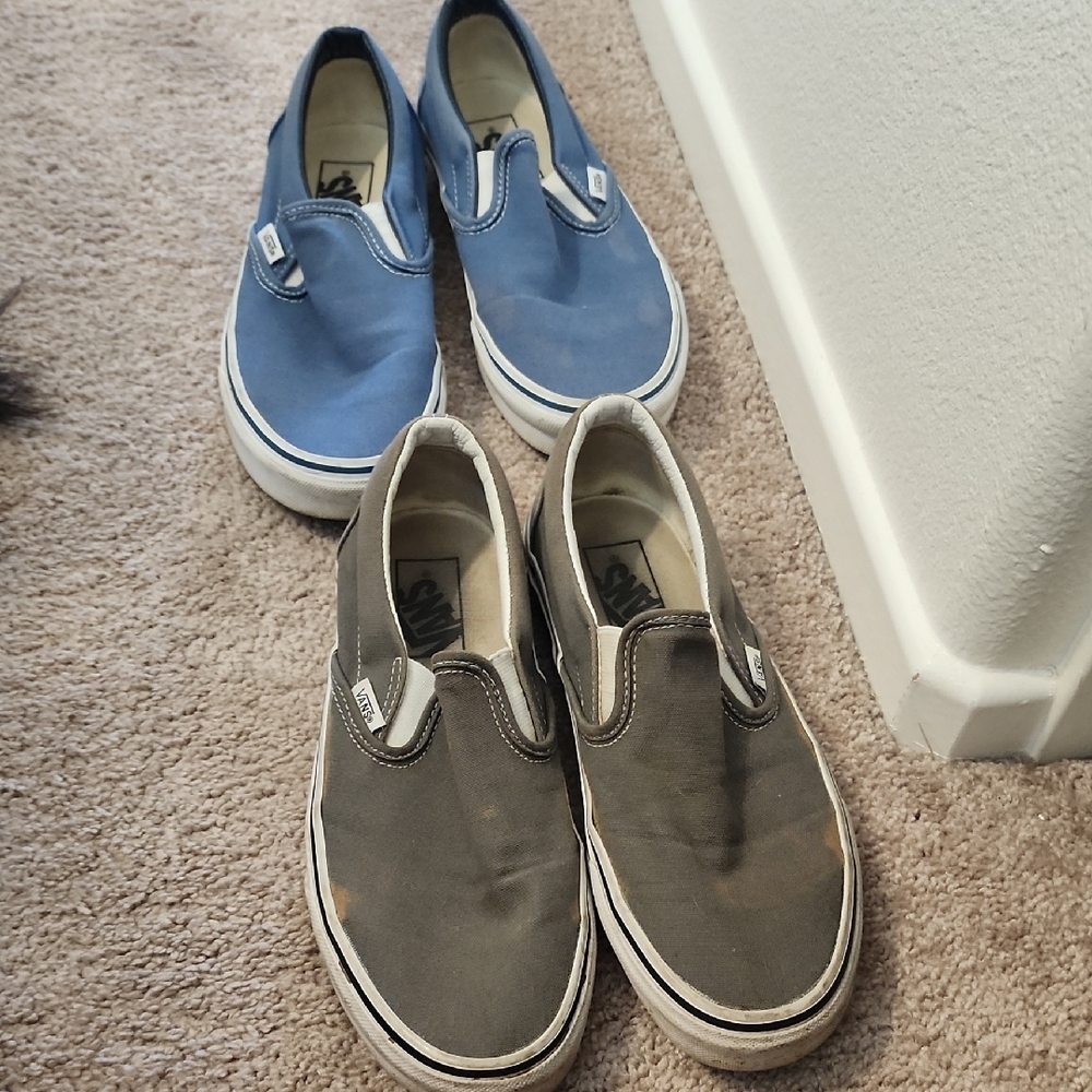 Vans Womens Slip-On Shoes - Blue and Gray